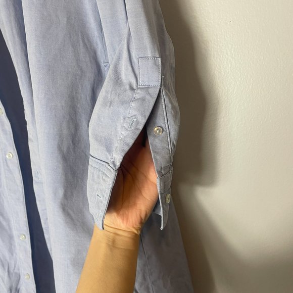 American Apparel Cotton Blue Shirt Dress with Pockets Size XS/S Comfy - Picture 6 of 11